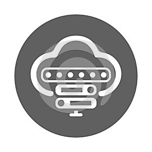Web hosting icon. Gray vector graphics