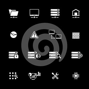 Web Hosting Icon Set. 16 icon set.