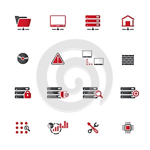 Web Hosting Icon Set. 16 icon set.