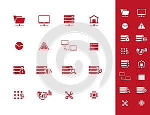 Web Hosting Icon Set. 16 icon set.