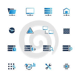 Web Hosting Icon Set. 16 icon set.