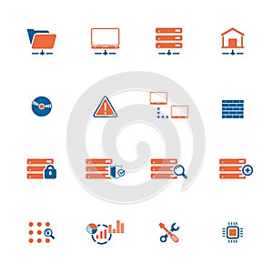 Web Hosting Icon Set. 16 icon set.