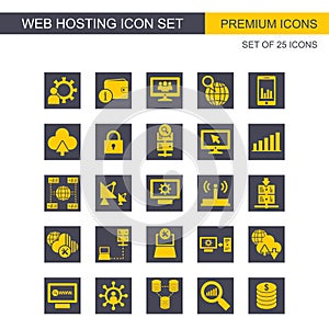 Web Hosting icons set vector