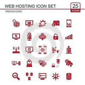 Web Hosting icons set vector