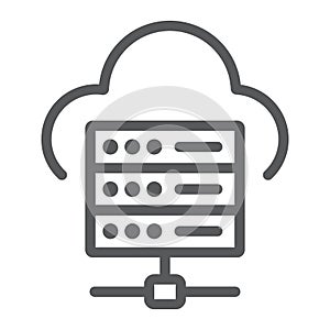 Web hosting line icon, data and analytics