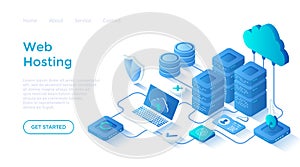 Web hosting, ?loud computing storage, Database, Network connection. Hosting servers, computer, cloud.