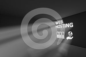 WEB HOSTING rays volume light concept 3d
