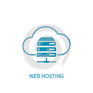 Web hosting server icon with internet cloud storage computing ne