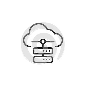 Web hosting server line icon