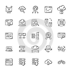 Web Hosting Vector Icons Set