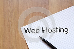 Web hosting write on notebook