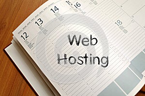 Web hosting write on notebook