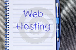 Web hosting write on notebook