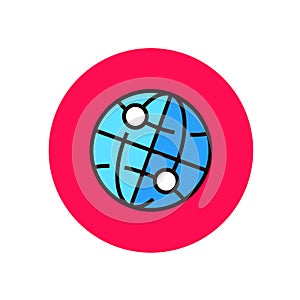 Web icon with a colorful design in a red circle shape