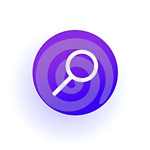 Web icon Magnifier. Purple gradient. Search sign.