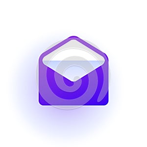 Web icon. Open the envelope. Purple gradient.