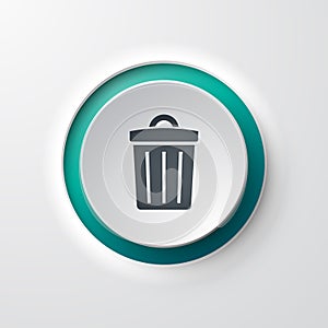 Web icon push button trash can