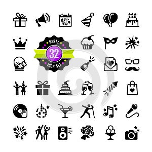 Web icon set Birthday