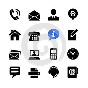 Web icon set contact us