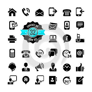 Web icon set. Contact us