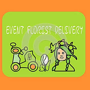 Web icon set - florist, flower delivery, bouquet, pot