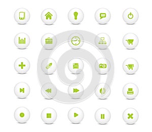 Web icon set green
