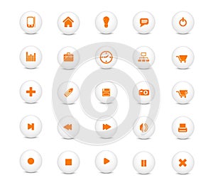 Web icon set orange