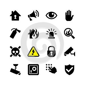 Web icon set security and surveillance