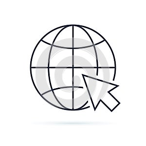 Web icon. Web icon page symbol for your web design. Internet world vector. Vector earth globe illustration, planet