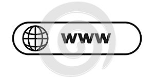 Web icon, www vector isolated browser symbol