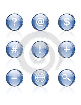 Web icons blue aqua