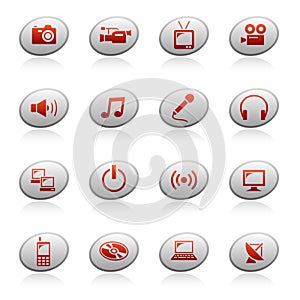 Web icons on ellipse buttons 4 photo