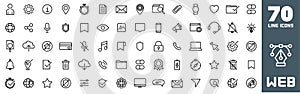 Web Icons Pack. Mobile icons. Paper work icons. Thin line icons set. Flat icon collection set. Simple vector icons