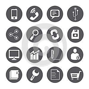 Web icons, round buttons