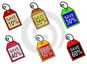 Web Icons Saving Money Tags