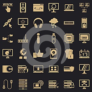 Web icons set, simple style