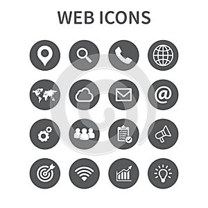 Web Icons set. Universal web icon to use in web and mobile UI, set of basic UI web elements. Vector illustration.