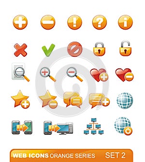 Web Icons â€“ Orange series. Set 2