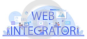 Web integrator typographic header. Website layout converting