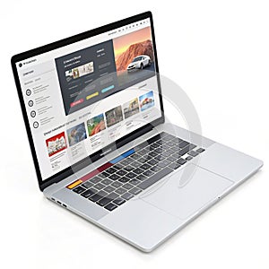 Web Interface 3D Rendering Laptop