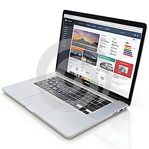 Web Interface 3D Rendering Laptop