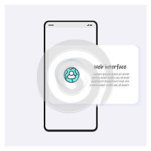 Web interface line icon or button