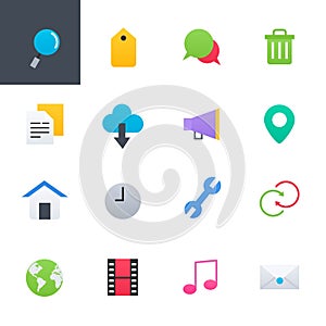 Web and Internet Colourful Icons Set, Vector Illustration Design