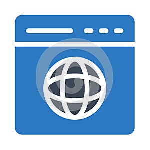 Web internet glyph color icon