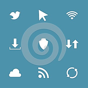 Web Internet Social Vector Icon Set photo