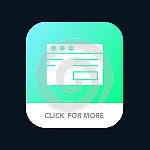Web , Internet, Study, School Mobile App Button. Android and IOS Glyph Version