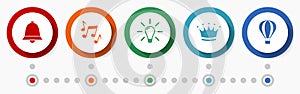 Web and internet vector icon set, flat design buttons, infographic template
