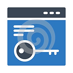 Web key vector glyph color icon