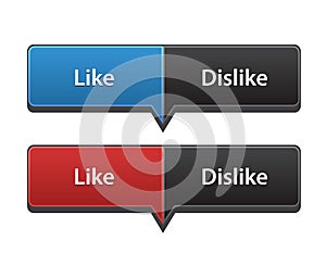 Web like and dislike buttons for website or app