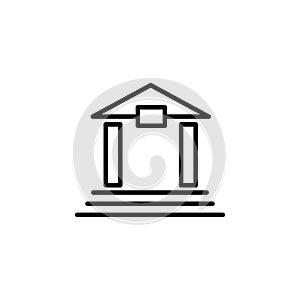 Web line icon. Classical building with columns (University icon, bank icon)